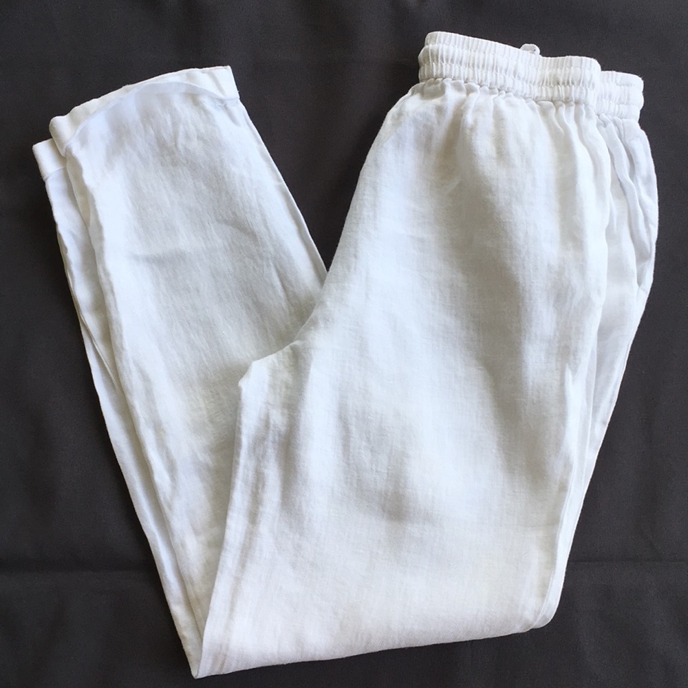 J Crew White Linen Capri Pants Size 00